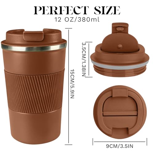 Image of Insulated Travel Coffee Mug, Stainless Steel Coffee Cup with Leakproof Lid | Double-wall insulation keeps drinks hot or cold for hours, with a leakproof lid and portable stainless steel design