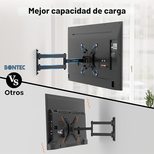 Miniatura 2 de Bontec Soporte Tv Pared Inclinable Y Giratorio De 13-42 Pulgadas Planos Curvos Lcd Led Oled, Soporte Pared Tv Con Brazo Extensible, Hasta 25 Kg, Máx Vesa 200x200 Mm