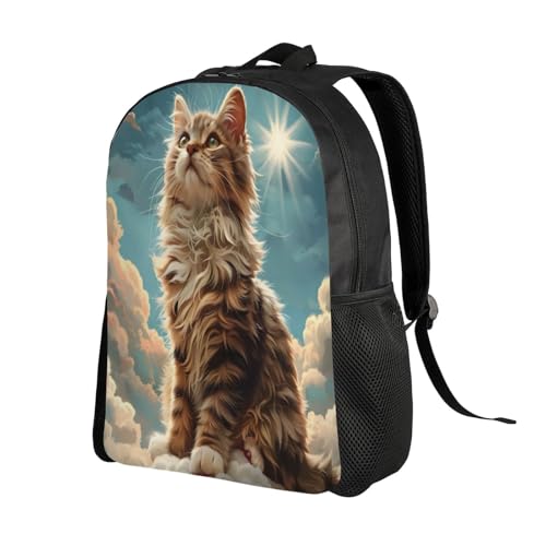 Comfort Fit Unisex Sky Cloud Fluffy Cat Backpack Durable for Daily Commute & Travel Adventures 16 Inch2
