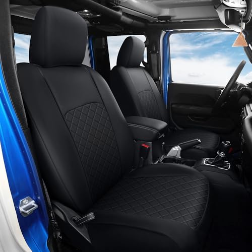 GIANT PANDA Front Faux Leather Seat Covers for Jeep Gladiator