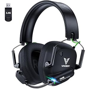 Wireless Gaming Headset for PC, PS4, PS5, Mac,Switch,2.4GHz USB Gaming Headset with Microphone Bluetooth Gaming Headset 50mm Drivers, 50Hr Battery,Low Latency,Lightweigh -Black/Green