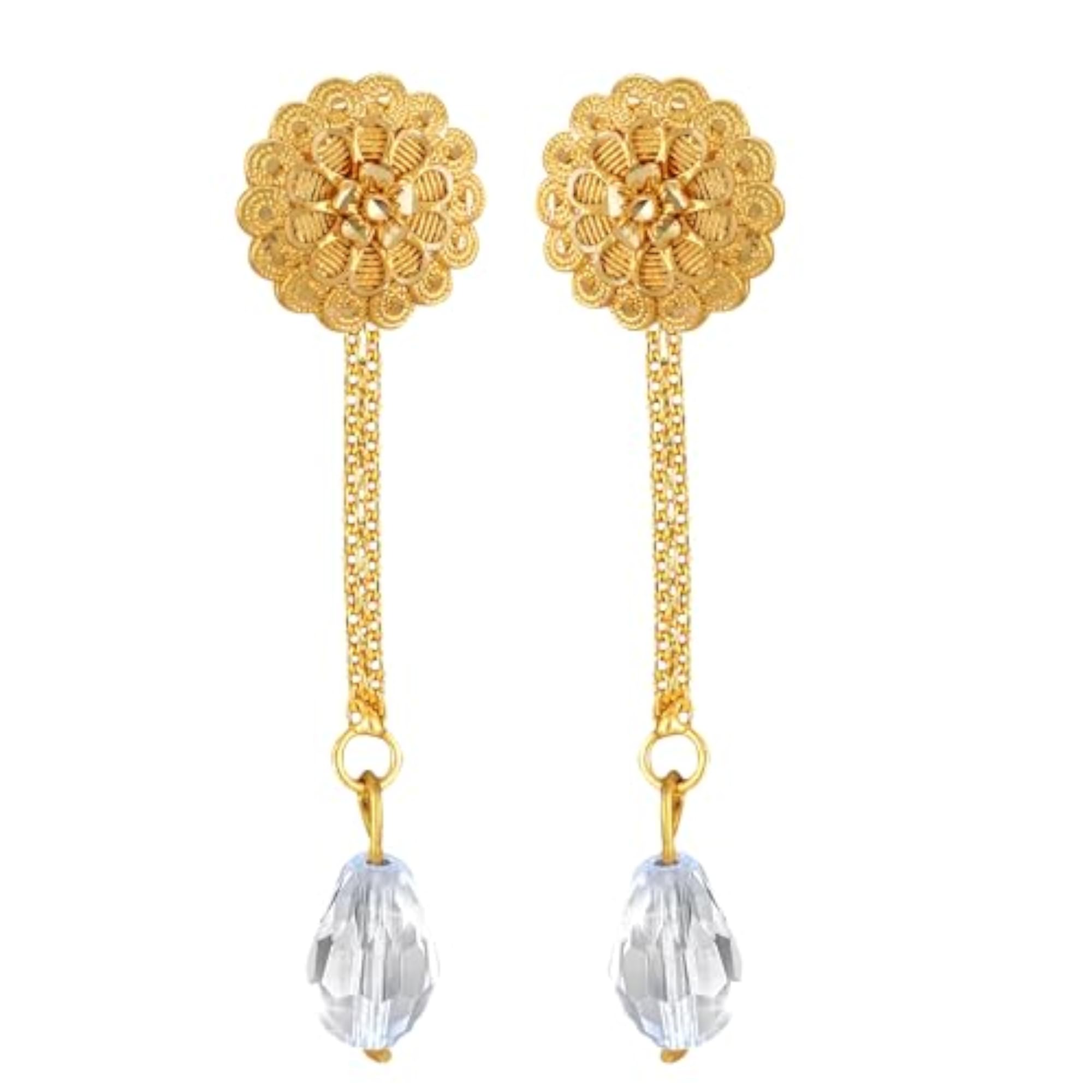 Women's CZ Stone Studded 2-in-1 Removable Stud & Drop Earrings