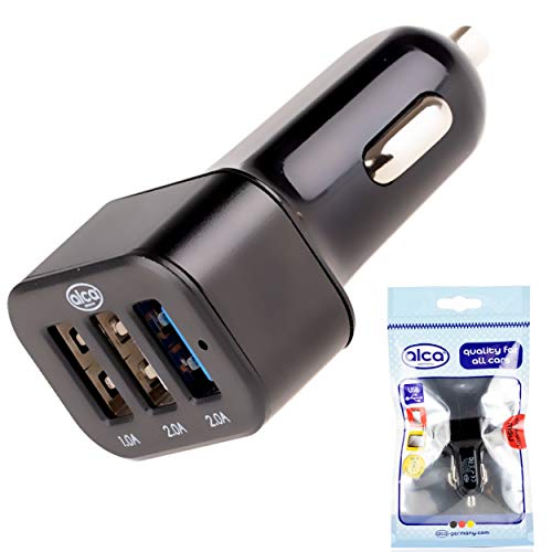Alca Germany - Cargador rápido USB 3.0 para coche (3 puertos, 12 V CC)
