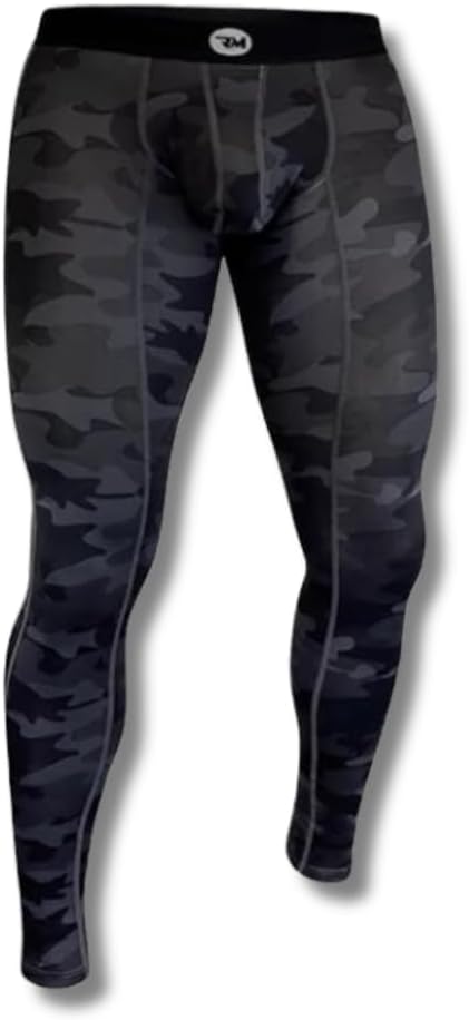 RM Real Men Nylon Pouch Running Leggings, ABCD Custom Pouch Size - Waist XS-5XL, Yoga Pants, Tights, Base Layer Cold Weather