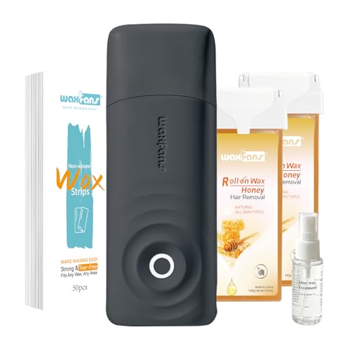 Image of Roll On Waxing Kit for Hair Removal - At-Home Body & Face Wax Kit for Women & Men with 2 Wax Cartridges & 50 Strips, Depilatory Kit for Legs, Arms, Bikini
