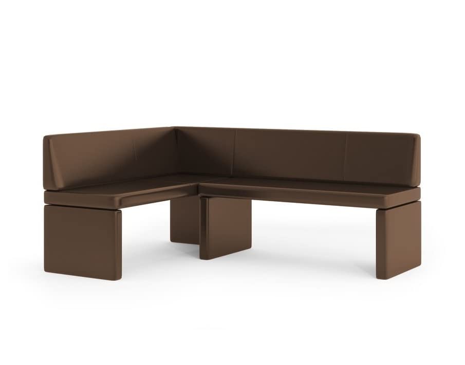 GREKPOL Eckbank Olga Küchenbank Sitzecke Kunstleder pflegeleicht (Braun Links, 128x168cm)