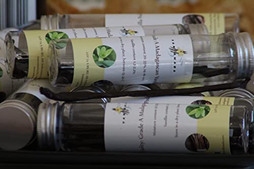 Grade A Madagascan Vanilla Pods, Madagascar Vanilla Beans, 5 Pods of Vanilla, Prime Gourmet Vanilla