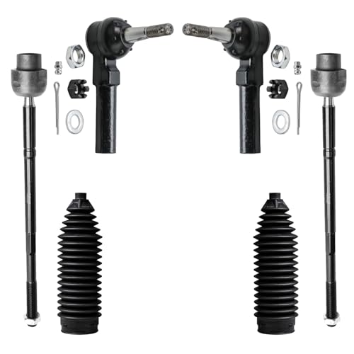 Detroit Axle - Front Tie Rods Kit for Chevrolet Impala Pontiac Grand Prix Buick LaCrosse Regal Century, 4 Inner & Outer Tie Rods, 2 Boots, Replacement