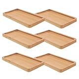 Alipis 6 Stück Holztabletts Rechteckige Servierplatte aus Robustem Holz für Dekorative Servierplatte für Snacks für Esstisch Bar Deko