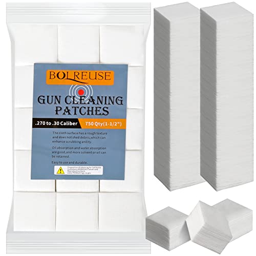 750Pcs Medium Caliber Gun Cleaning Patches (39mmX39mm) for .357 Magnum and .45 ACP - Non-Woven Fabric No Debris Residue