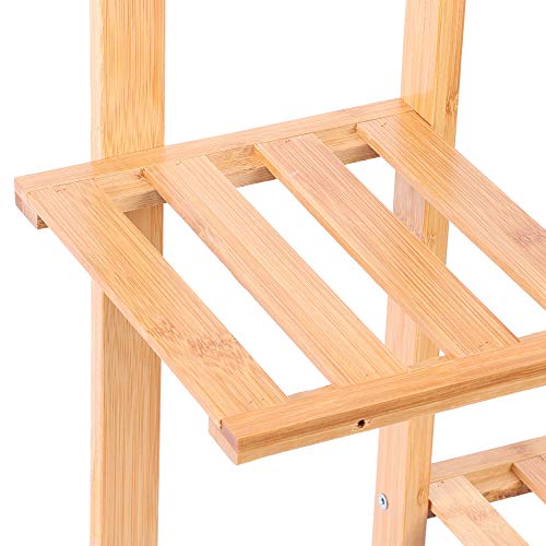 Support de plantes multicouche en bambou pour pots de fleurs de balcon - 8