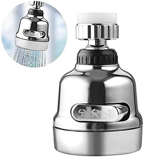 Image of Stainless Steel 360 Degree Flexible Rotating Water Faucet Sprayer, Silver