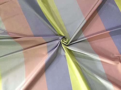 Taffetas de soie à rayures multicolores 137,2 cm tissu soie au mètre TAF#S36