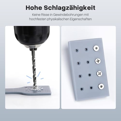 ELEGOO Tough Resin, 3D Drucker Harz mit Hoher Schlagzähigkeit und hoher Zähigkeit, 3D Resin für MSLA 3D Drucker, Grau 1000g