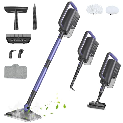 Image of 6-in-1 Steam Mop with Detachable Handheld Steamer Professional Steam Mop for Floor Cleaning, Sanitizing Steam Cleaner with Hot Vapor Technology Amethyst