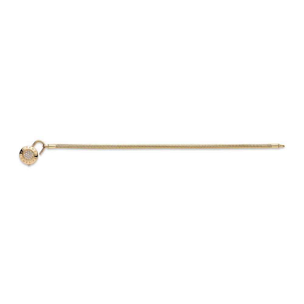 PANDORA Shine logo bransoletka z zapięciem na kłódkę - 567757CZ e srebro wysokiej próby, 19, cod. 567757CZ-19