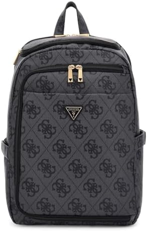 GUESS Sırt Çantası Boş Zaman Sırt Çantası Dizüstü Bilgisayar Bölmeli U-Zip Sırt Çantası Kömür Logosu Koyu Gri - Görsel 1