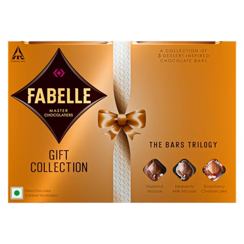 Fabelle The Bars Trilogy - Chocolate Pack, 3 Assorted Large Luxury Chocolate Bars, Premium Packaged Gift Chocolate Box, Centre-Filled Bars, Best Chocolate Gift, 388g (B07Z8ZBTRB) Amazon Price History, Amazon Price Tracker