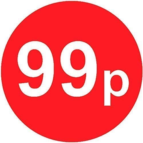 Pack of 500-20mm Price Stickers - Choose from 10p to £95 - Bright Red - Many Prices to Choose from (99p - Red) — image 1
