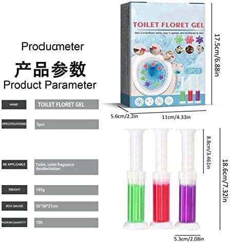 Toilet Gel Stamp, 1Box/3 Count Flower Fragrance Bathroom Deodorizer Bowl Cleaner Toilet, Stops Limescale and Stains with Air Freshening (2Box)