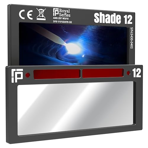 Image of The Prince Single 2.0 | Shade 12 Silver Auto Darkening Welding Lens | 20A TIG Rating - No Flashing | 2 inch X 4.25 inch X 0.2 inch | Silver Welding Lens - Blue Puddle | Ridge Products Royal Series 2.0