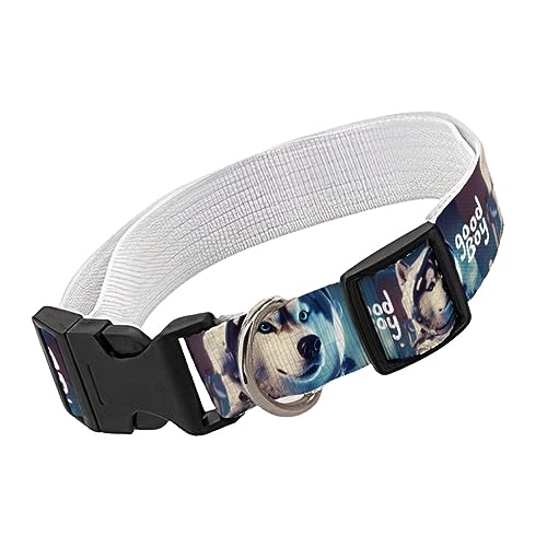 Husky Astronaut Pet Collar - Pet Accessories - Unique Presents for Pets - M