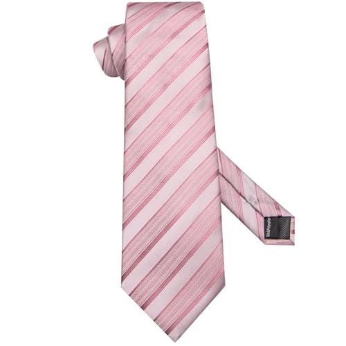 Image of Hi-Tie 70 inches Ties for Men Silk Extra Long Necktie and Pocket Square Cufflinks Set Men Big and Tall Tie Business