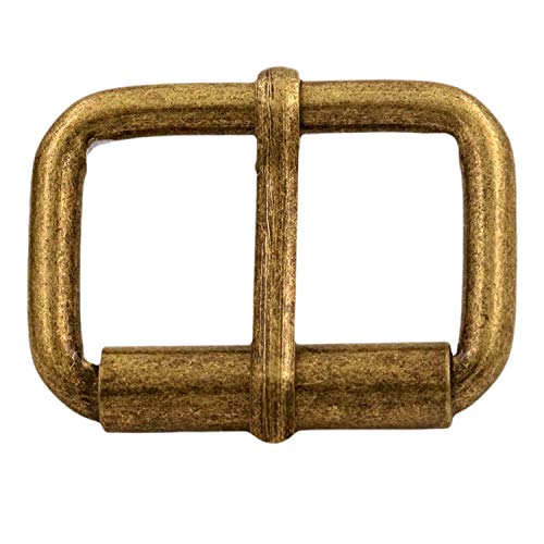 Generic Metal Bronze Rectangle Buckle 1" X 0.55" Inside Size Needle Bar Strap Keeper Pack of 15