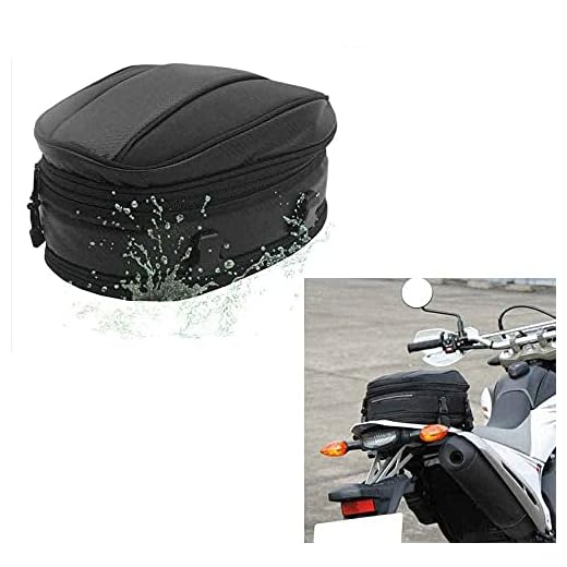 Bolso del Paquete del Cuero de la Cola del Asiento Trasero de la Motocicleta Bolsa de Equipaje Extensible PU Impermeable 7.5-10L Capacidad para Ajuste Universal