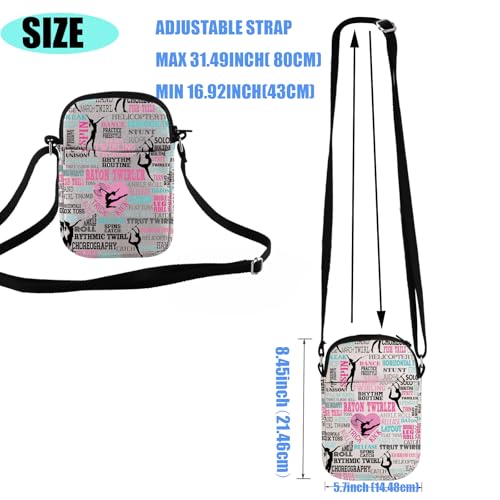 FEELMEM Baton Twirling Crossbody Bag Baton Twirler Gift Baton Twirling Lovers Gymnastic Bag for Baton Twirlers Majorettes4