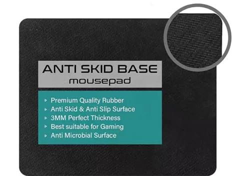 Image of Premium Gaming Mouse Pad with Anti-Skid Base, Black, 3MM Thick Rubber, Anti-Slip Surface, Perfect for Gaming
