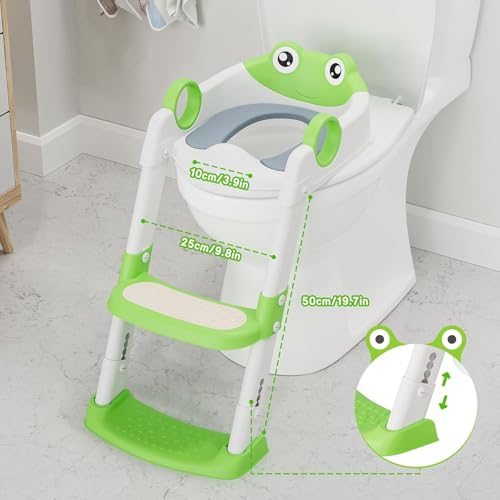 Garvee Potty Training Seat with Step Stool Ladder, Potty Training Toilet for Kids Boys Girls Toddlers, Potty Seat with Anti-Slip Pads Ladder