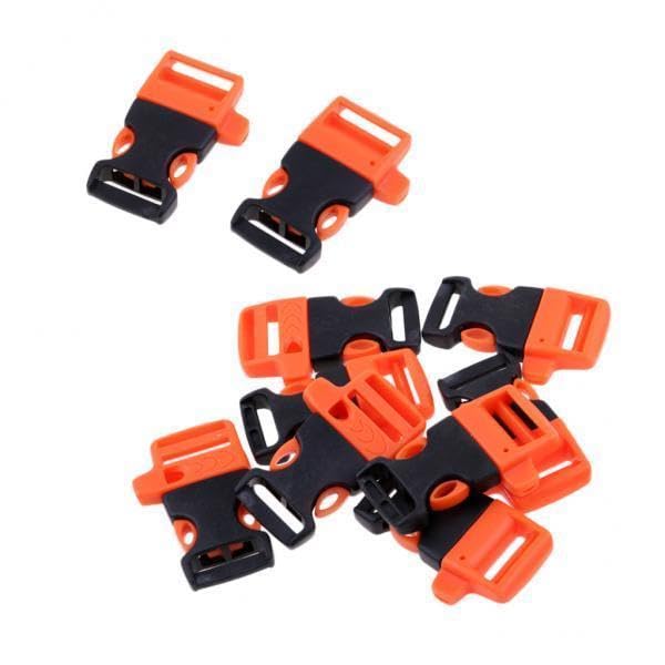 APLVFFZH 2x10 Uds Pulsera de Cordón Hebilla de Liberación Lateral Silbato de Supervivencia 5,5x3,5, 3 Piezas