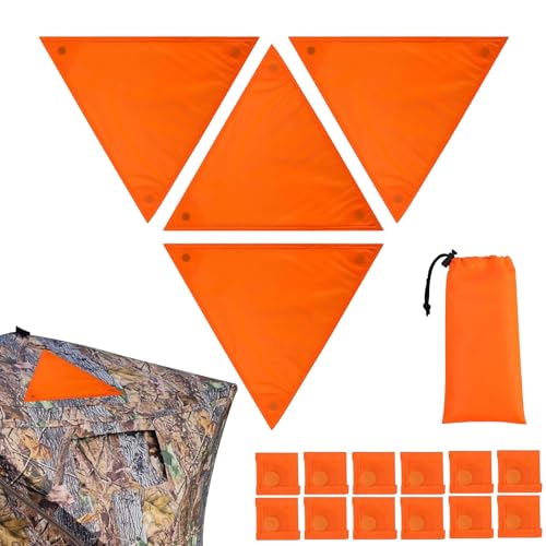 Cubierta naranja fluorescente para caché de caza,Cubierta con 12 botones - 4 piezas paneles de seguridad de caza | Para tienda mochila carreras ciclismo construcción hombres mujeres cazadores