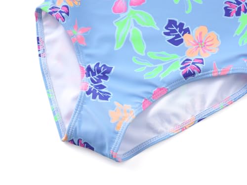 Image of Girls One Piece Swimsuits Adjustable Double Strap for Kids Palm Tree Print Toddler Bathing Suit Size 2T-10