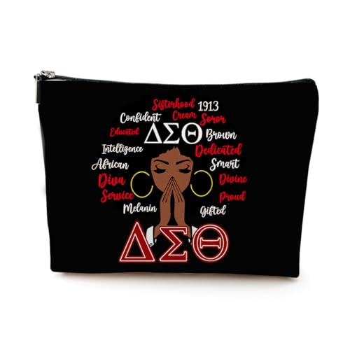 LONGXIN Sorority Gifts Paraphernalia for Women Cosmetic Make up Bag Greek Sorority Gift Makeup Zipper Pouch Bag