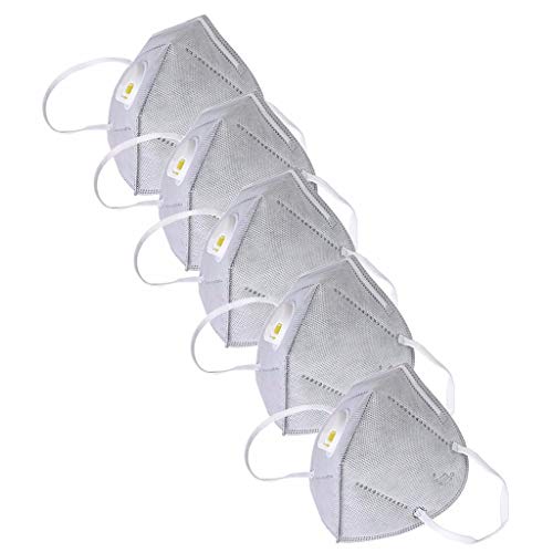 Preisvergleich Produktbild WiHoo 5 Stück Staubdichte Mäske,Einweg-Arbeitsstaubmasken mit Ventil FFP3 Atemschutzgesicht Sicherheit Breathing Equip Augenschutz Staubmäske Winddichtes für Dunst Masken(5PCS)