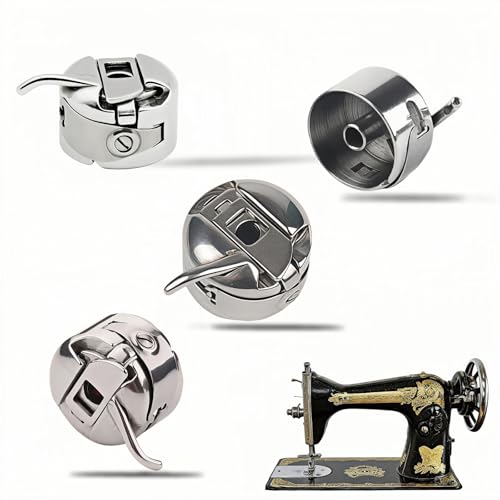 Paquete de 4 cajas de bobina para máquina de coser, bobina de acero inoxidable para máquinas de carga frontal de 15 clases, compatible con la mayoría de máquinas de coser domésticas y vintage, diseño
