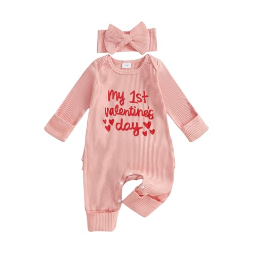 My First Valentines Baby Girl Outfit Long Sleeve Romper Jumpsuit Winter Spring Newborn Girl Outfits Clothes