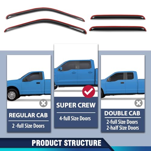 Image of PIT66 in-Channel Vent Window Visors 4pcs