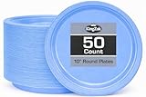 Hanna K. Signature Collection 50 Count Plastic Plate, 10-Inch, Light Blue