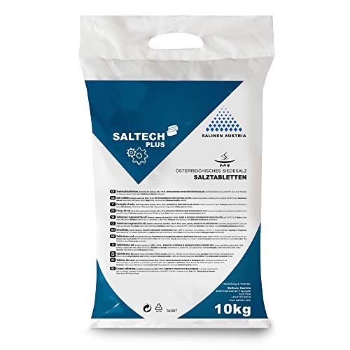 2 x SALTECH Plus Salztabletten im 10kg Sack für Wasserenthärtungsanlagen, Entkalkung & Elektrolyse...
