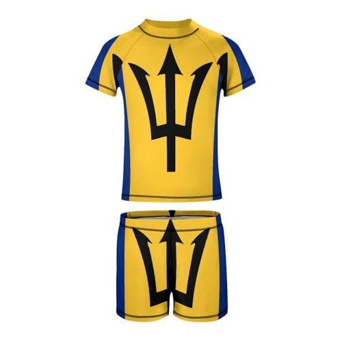 Barbados FlagChildren's Casual Swimsuit Set - Simple and Versatile7-9Y（120cm）2
