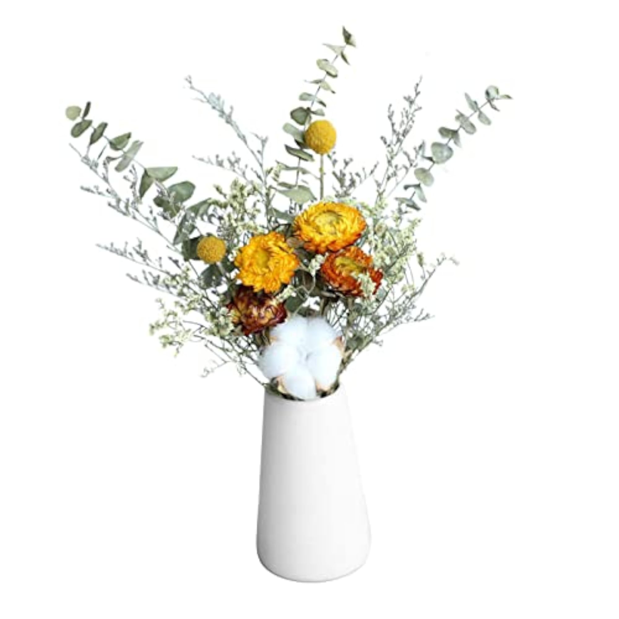 Dried Flower Bouquet with Eucalyptus Leaves for Decor