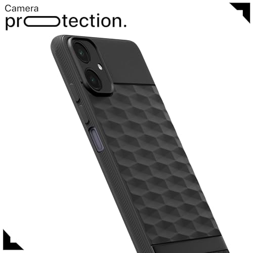 Image of Pikkme Back Cover for Samsung Galaxy M05 / A05 / F05 Camera Protection 3D Hexa Cube Design Silicone Protective Bumper Case (Black)