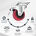 POWERTEC 2 Inch Swivel Caster Wheels Set of 4 with 400 lbs Loads, Heavy Duty Plate Casters (2 with Brakes & 2 without), PU Castor Wheels for Furniture, Cart, Dolly and Workbenches (17212)