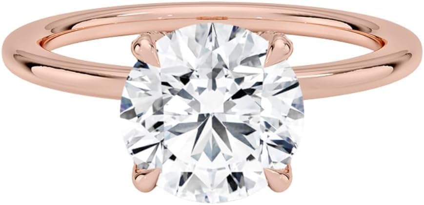 1-5 CT Round Cut Lab Grown Diamond Engagement Ring 10K 14K 18K Solid Gold Solitaire Engagement Ring Promise Bridal Ring Christmas gift for Women(E-F VVS1-VVS2)