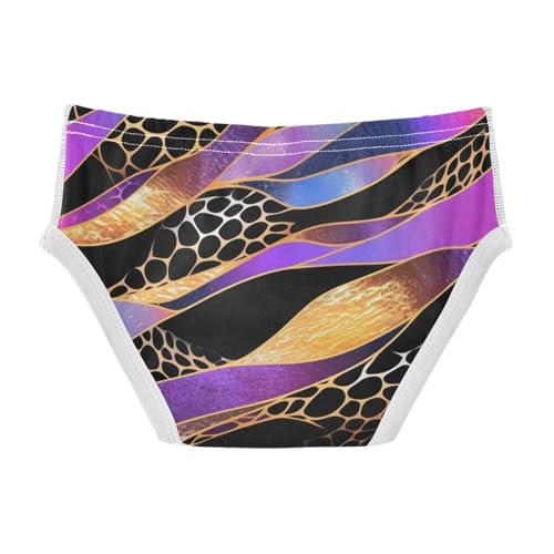 KLL Snake Skin Black Metallic Elegant Texture Baby Boys Comfort Boxer Briefs Breathable Children Undies2