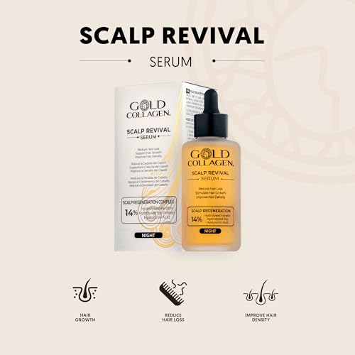 GOLD COLLAGEN Scalp Revival - Hair Serum with Hyaluronic Acid, Keratin & Natural Extracts for Scalp Health & Hair Growth - Women's Damaged, Fragile Hair Serum & Loss Treatment - Image 4