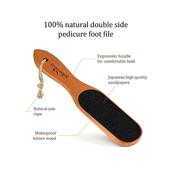Pumice Stone Foot File - Wooden Pedicure Feet Scrubber with Handle for Callus, Dry, and Dead Skin Removal - Heel Scraper for Feet, Hands, and Body - Foot Filer for Use in Shower - Image 3